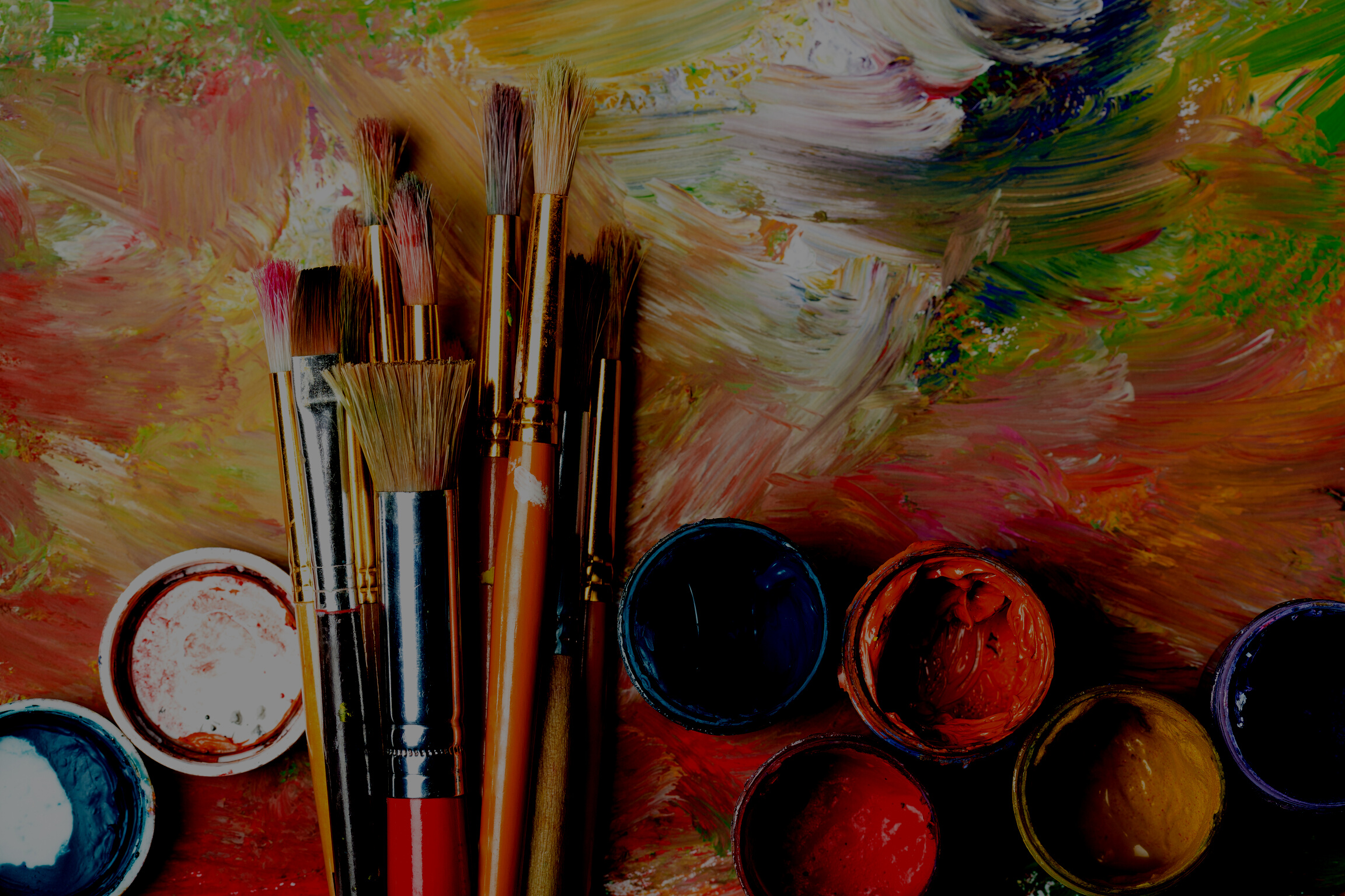 abstract paint and paint brushes